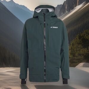 Adidas Terrex 3-Layer Alpine Ski Jacket Shadow Green Men Size XL HH9051 NWT